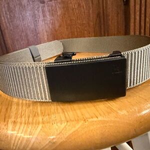 Men's Tactical Web Belt with Black Buckle - Gray with Blqck Buckle Heavy Nylon